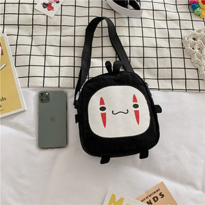 Japanese Anime No-Face Crossbody Small Bag-Enchanted peach