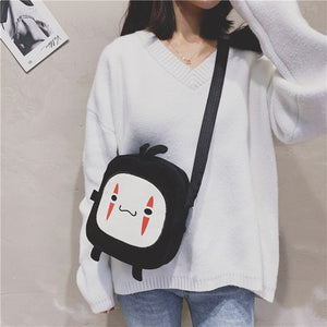 Japanese Anime No-Face Crossbody Small Bag-Enchanted peach