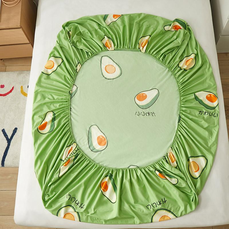 Japanese Avocado Fitted Bedsheets-Enchanted peach