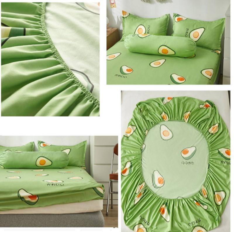 Japanese Avocado Fitted Bedsheets-Enchanted peach