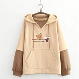 Japanese Bubble Tea Bear Hoodies-Enchanted peach