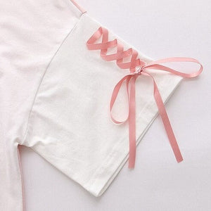 Japanese Bunny Carrot Loose Short-Sleeve Tee-Enchanted peach