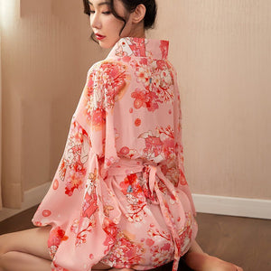 Japanese Cherry Blossom Sakura Pink Kimono-Enchanted peach