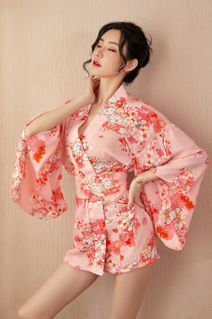 Japanese Cherry Blossom Sakura Pink Kimono-Enchanted peach