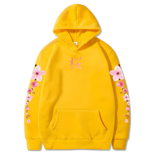 Japanese Cherry Sakura Hoodies Long Sleeve-Enchanted peach