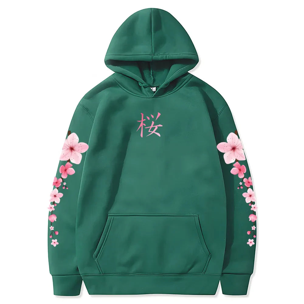 Japanese Cherry Sakura Hoodies Long Sleeve-Enchanted peach