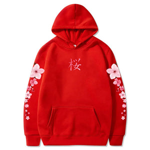 Japanese Cherry Sakura Hoodies Long Sleeve-Enchanted peach