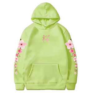 Japanese Cherry Sakura Hoodies Long Sleeve-Enchanted peach