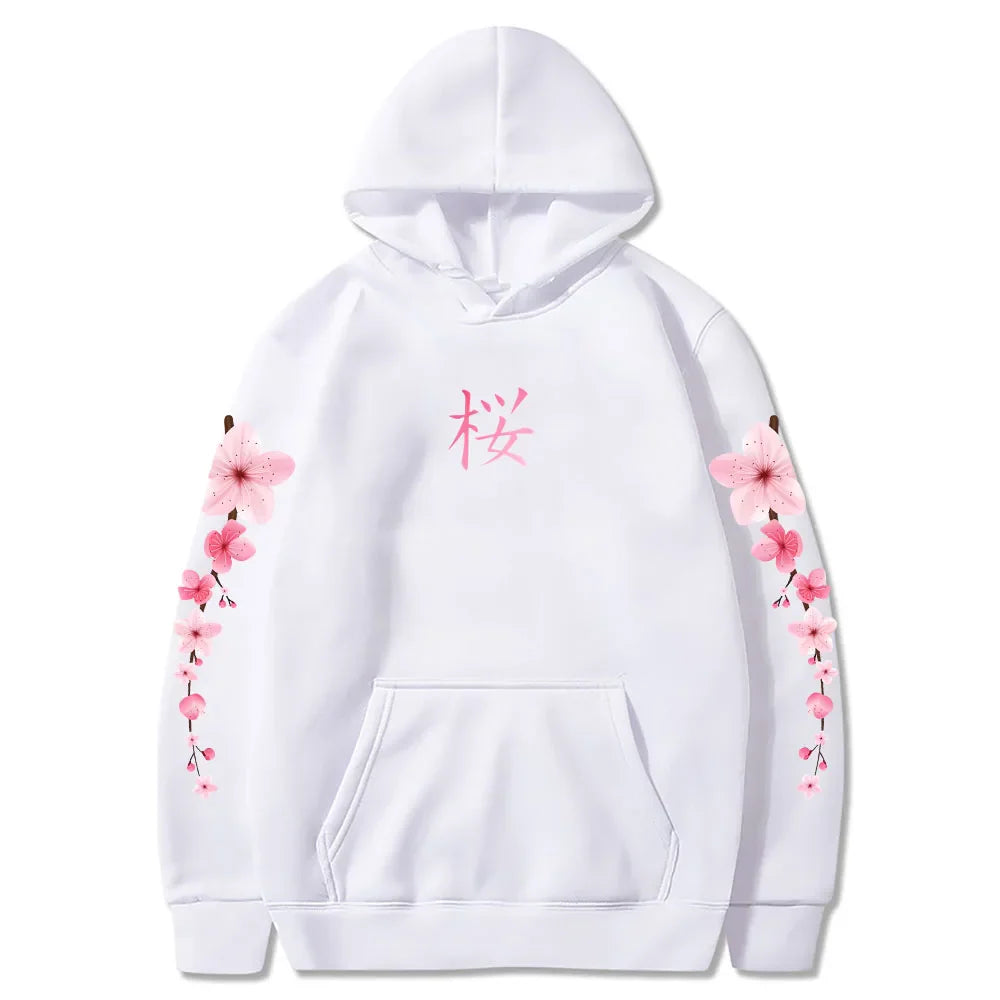 Japanese Cherry Sakura Hoodies Long Sleeve-Enchanted peach