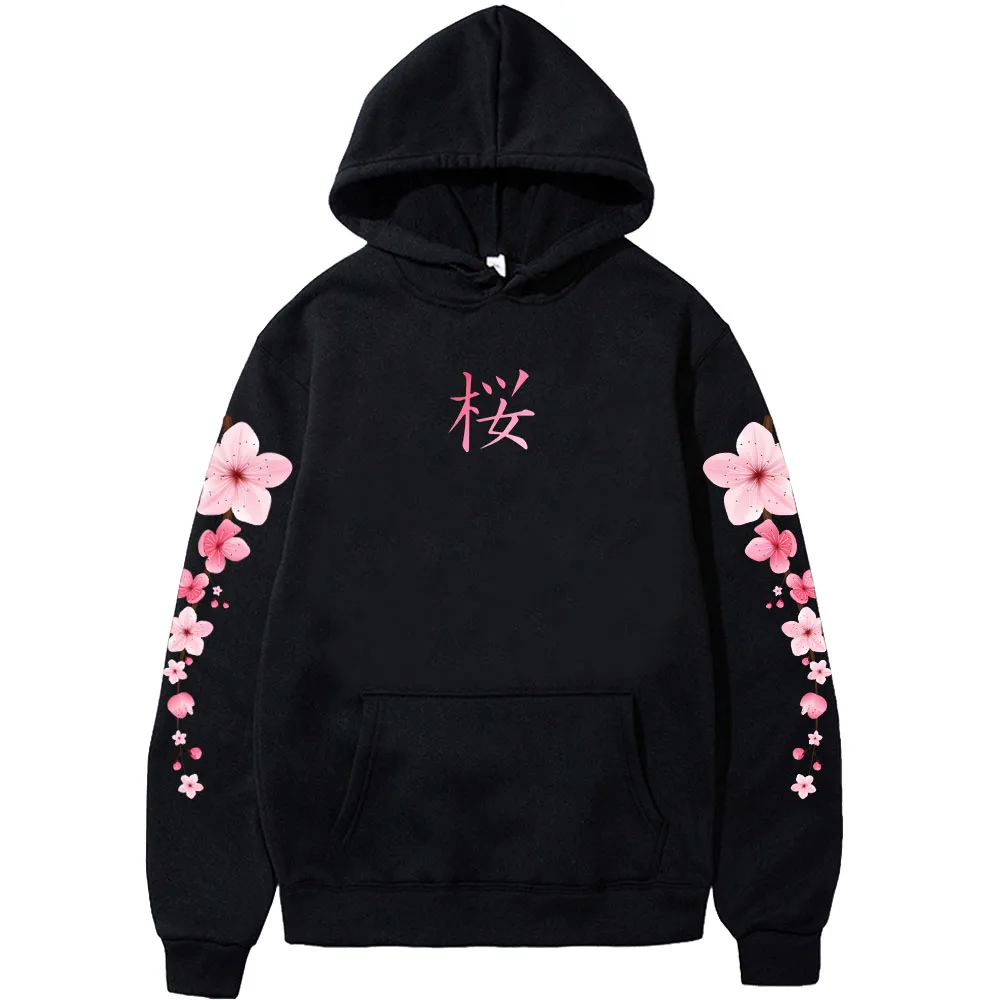 Japanese Cherry Sakura Hoodies Long Sleeve-Enchanted peach