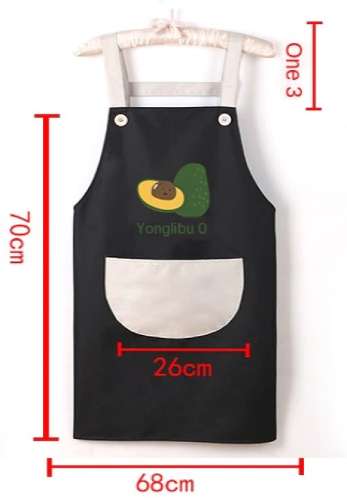 Japanese Cute Cherry and Avocado Print Shoulder Apron-Enchanted peach