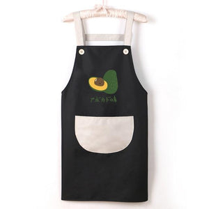 Japanese Cute Cherry and Avocado Print Shoulder Apron-Enchanted peach