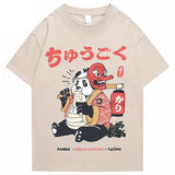 Japanese Fat Samurai Panda Unisex Tee-Enchanted peach