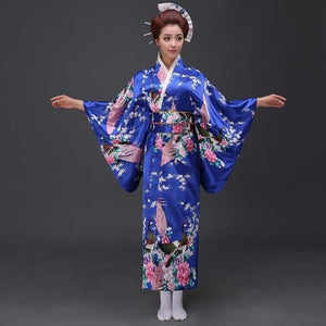 Japanese Floral Long Kimono-Enchanted peach