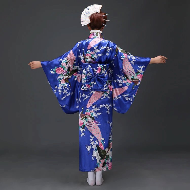 Japanese Floral Long Kimono-Enchanted peach