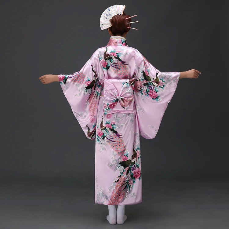 Japanese Floral Long Kimono-Enchanted peach