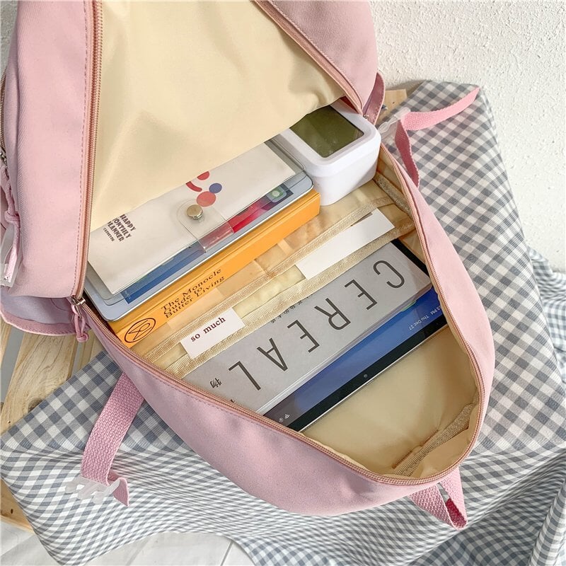 Japanese High School Backpack Bag-Enchanted peach