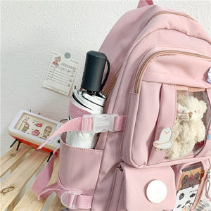 Japanese High School Backpack Bag-Enchanted peach