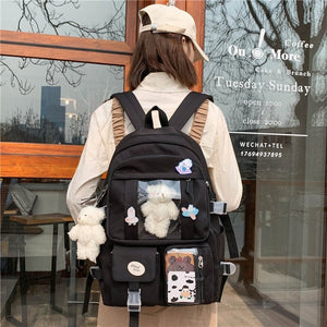 Japanese High School Backpack Bag-Enchanted peach