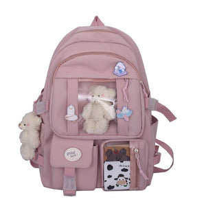 Japanese High School Backpack Bag-Enchanted peach