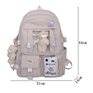 Japanese High School Backpack Bag-Enchanted peach