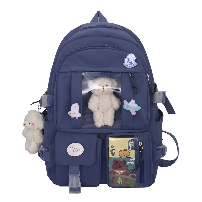 Japanese High School Backpack Bag-Enchanted peach