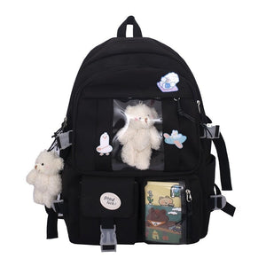 Japanese High School Backpack Bag-Enchanted peach