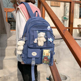 Japanese High School Backpack Bag-Enchanted peach