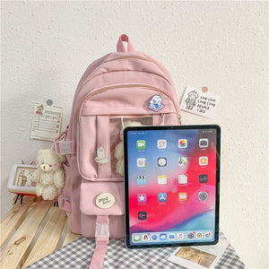 Japanese High School Backpack Bag-Enchanted peach