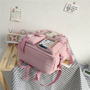 Japanese High School Backpack Bag-Enchanted peach