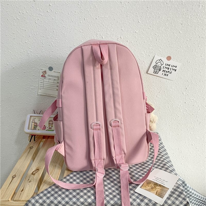 Japanese High School Backpack Bag-Enchanted peach