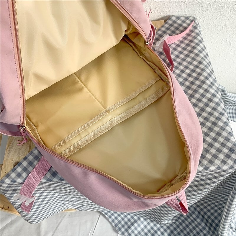 Japanese High School Backpack Bag-Enchanted peach