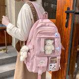 Japanese High School Backpack Bag-Enchanted peach