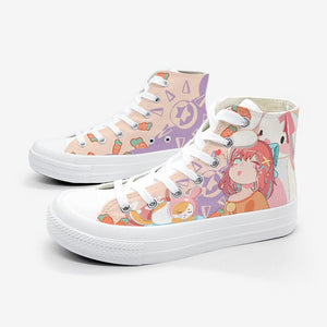 Japanese Kawaii Girl Bunny Carrots Women's Sneakers Trainers-Enchanted peach