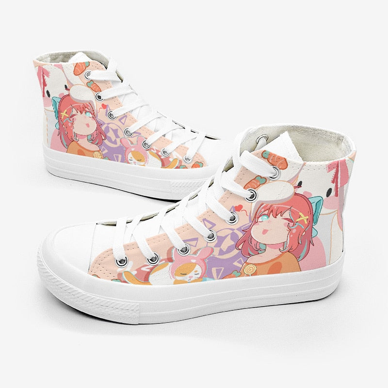 Japanese Kawaii Girl Bunny Carrots Women's Sneakers Trainers-Enchanted peach