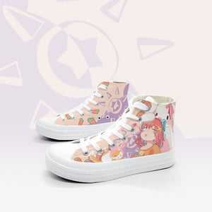 Japanese Kawaii Girl Bunny Carrots Women's Sneakers Trainers-Enchanted peach