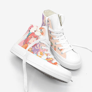 Japanese Kawaii Girl Bunny Carrots Women's Sneakers Trainers-Enchanted peach