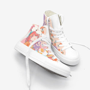 Japanese Kawaii Girl Bunny Carrots Women's Sneakers Trainers-Enchanted peach