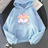 Japanese Kawaii Shiba Inu Unisex Hoodie-Enchanted peach