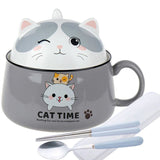 Japanese Kawaiies Instant Noodles Cat Bowl-Enchanted peach