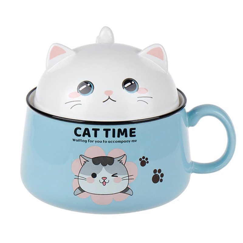 Japanese Kawaiies Instant Noodles Cat Bowl-Enchanted peach