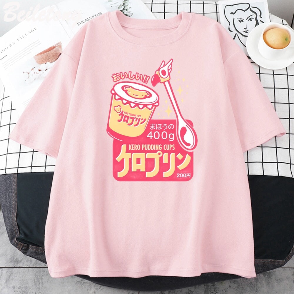 Japanese Kero Caramel Pudding Tee-Enchanted peach