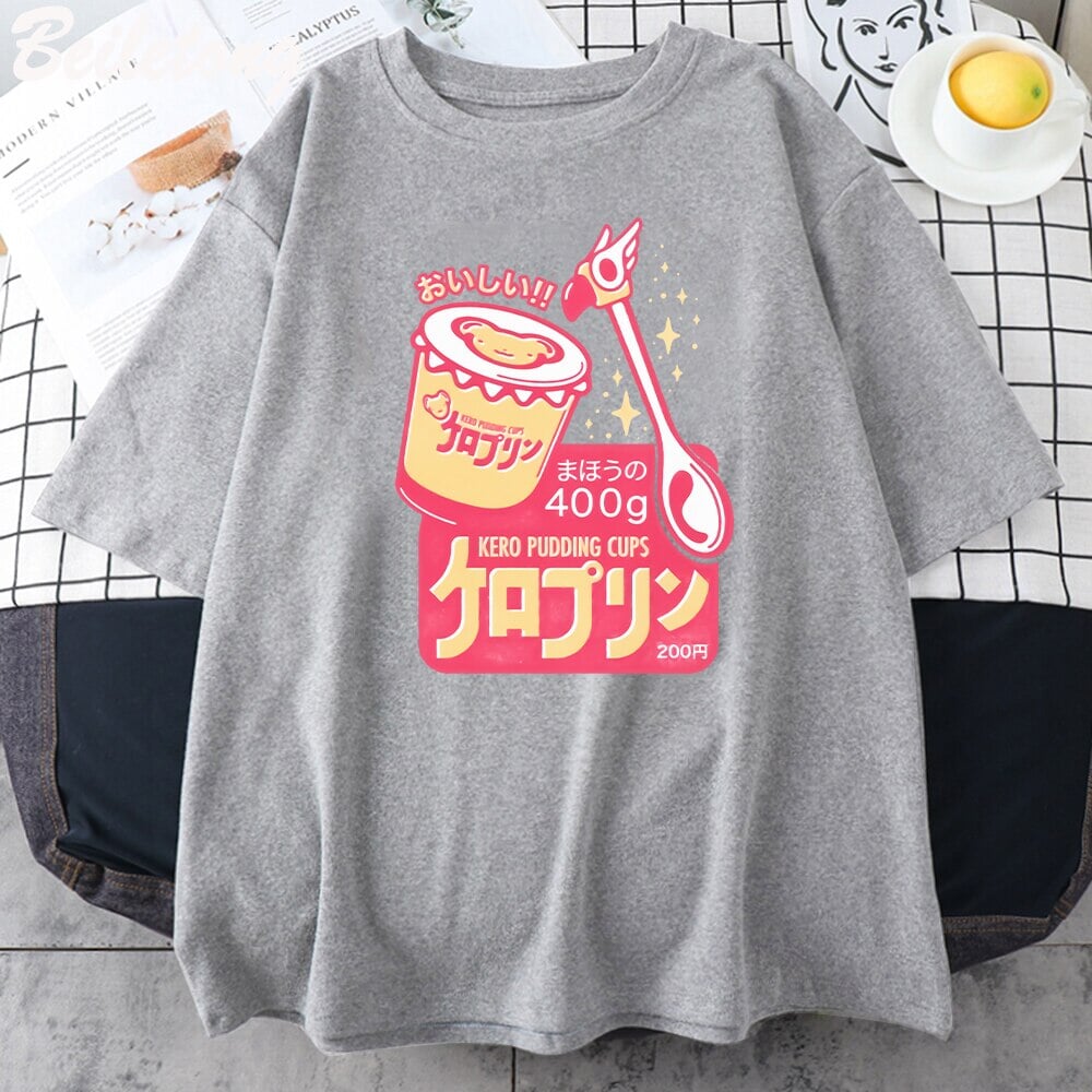 Japanese Kero Caramel Pudding Tee-Enchanted peach