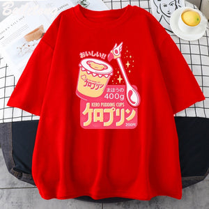 Japanese Kero Caramel Pudding Tee-Enchanted peach