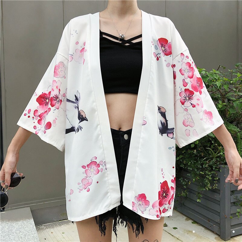 Japanese Lady with Tsubaki Flowers Kimono-Enchanted peach