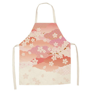 Japanese Lucky Cat Cotton Apron-Enchanted peach