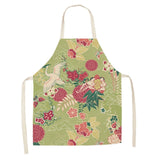 Japanese Lucky Cat Cotton Apron-Enchanted peach