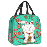 Japanese Lucky Cat Lunch Bag-Enchanted peach