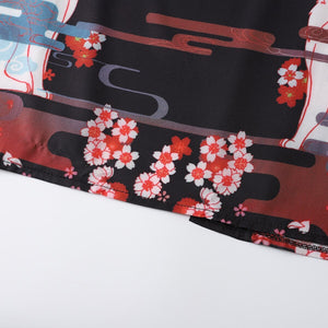 Japanese Moonlight Torii Fox Kimono-Enchanted peach