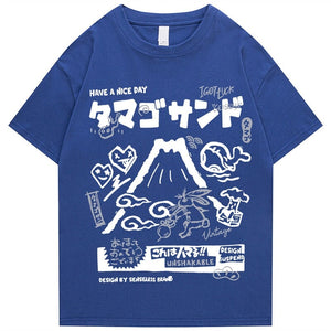 Japanese Mount Fuji Unisex Tee-Enchanted peach